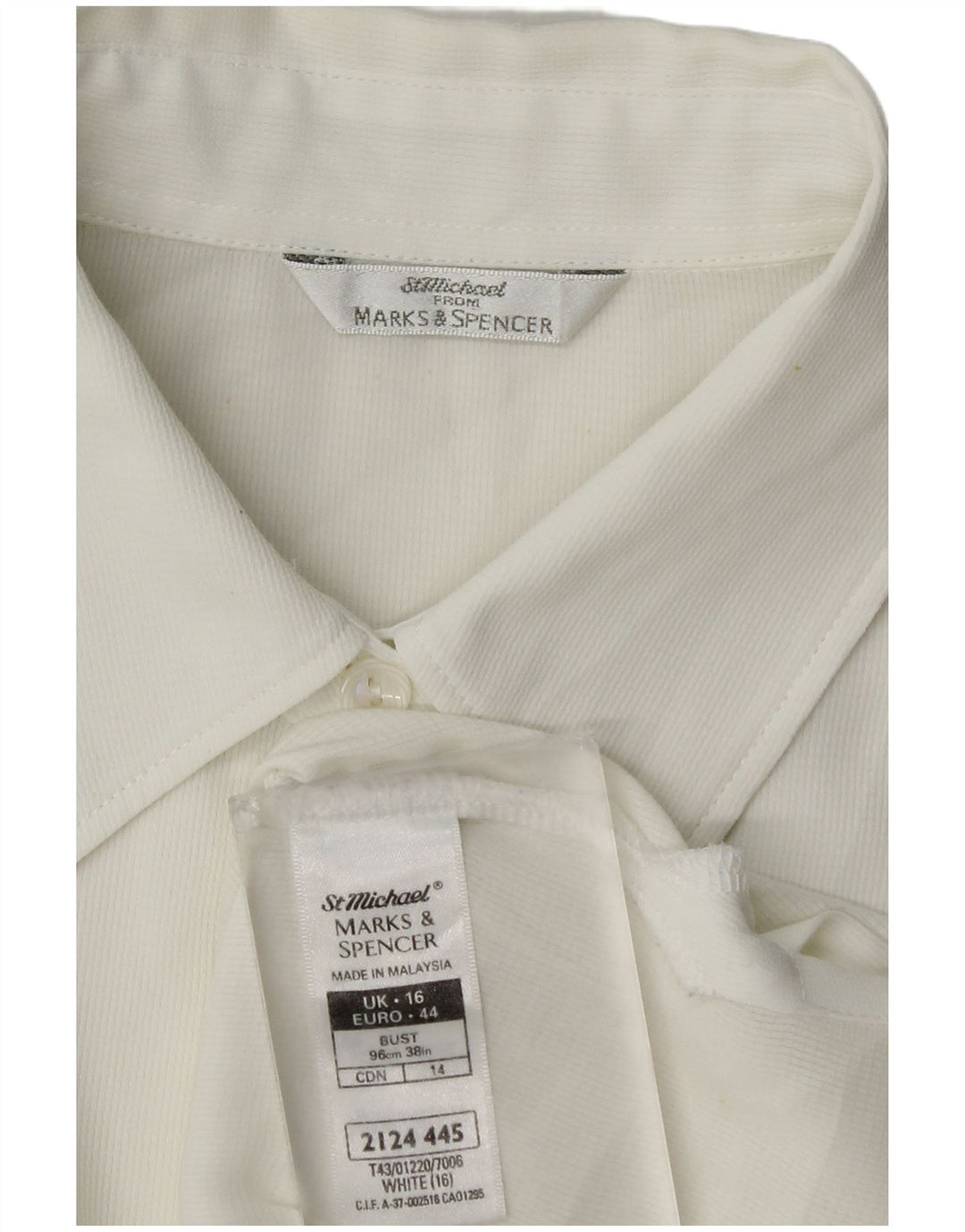 Blusa feminina sem mangas Marks & Spencer Reino Unido 16 grande poliéster branco