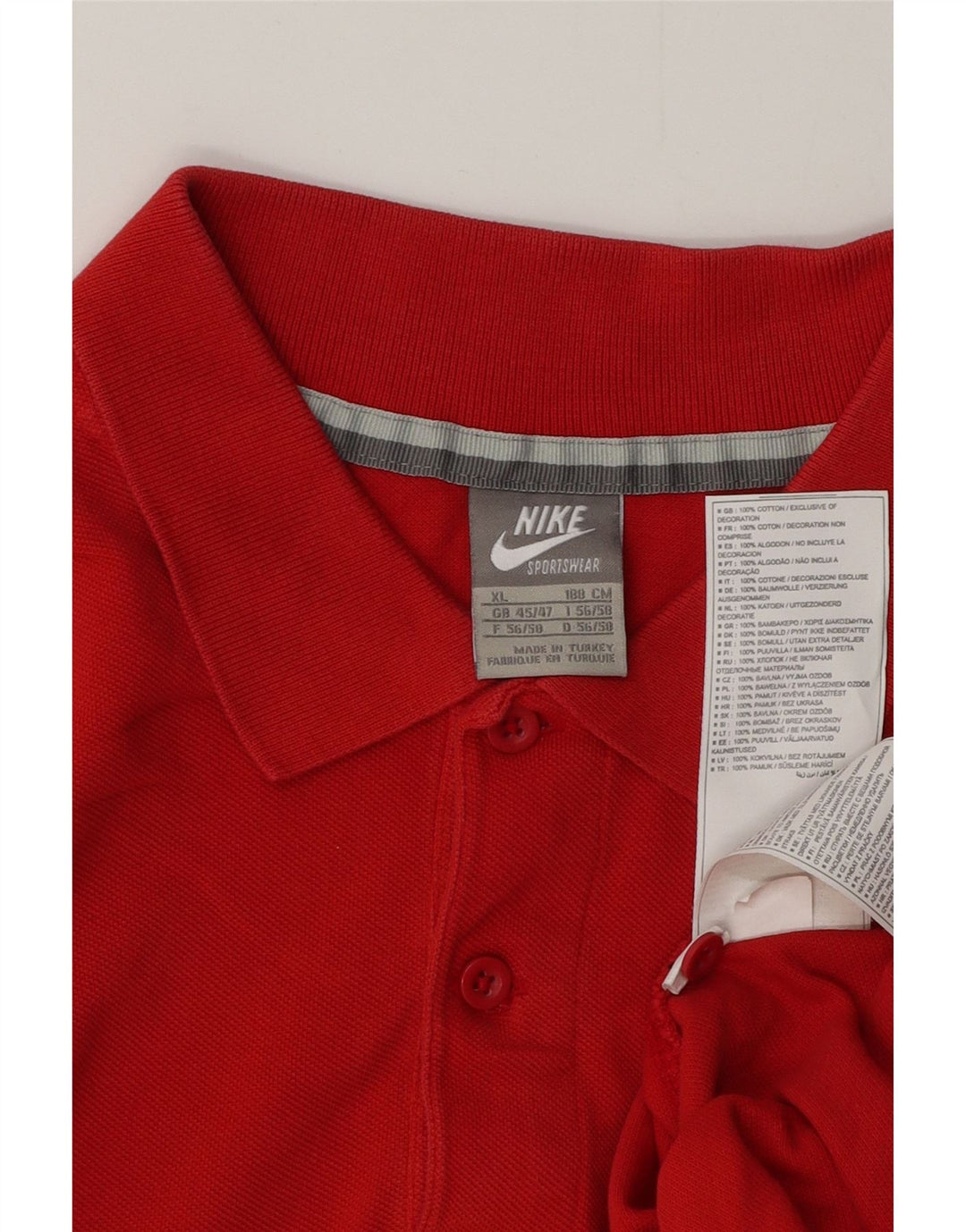 Camisa polo masculina NIKE Reino Unido 45/47 XL vermelho algodão