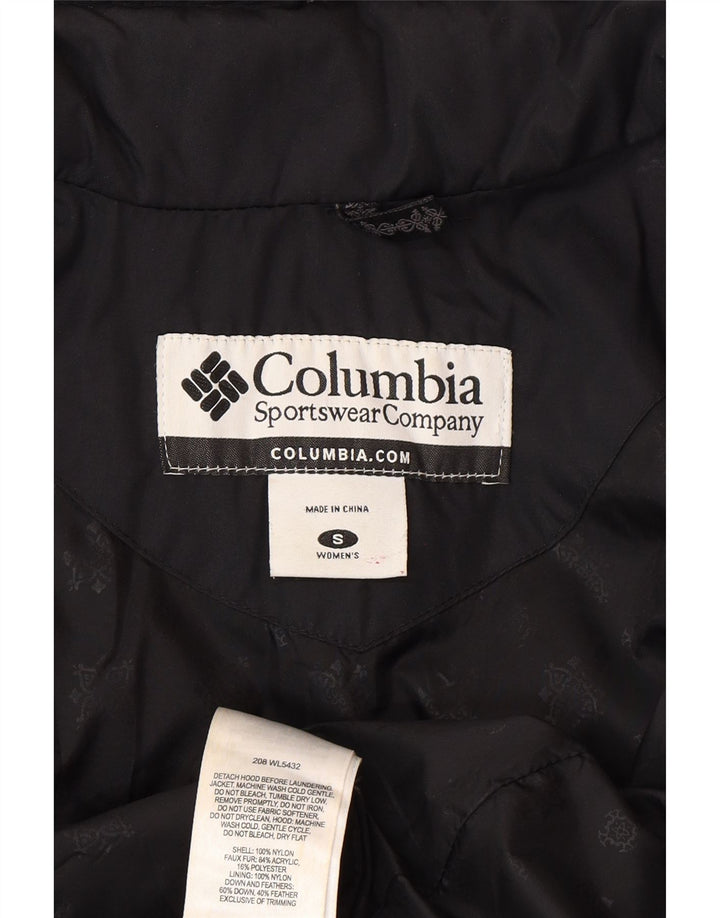 Jaqueta Columbia Feminina Acolchoada UK 10 Pequena Nylon Preta