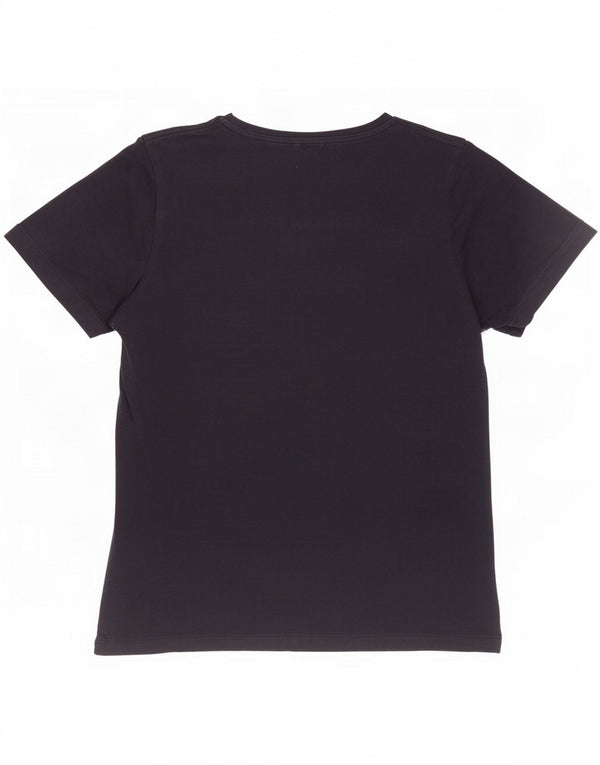 Tommy Hilfiger Camiseta feminina gráfica Top Reino Unido 10 pequeno algodão azul marinho
