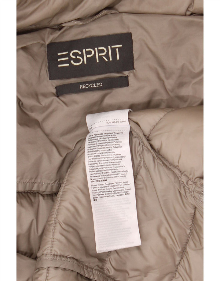 Casaco acolchoado feminino ESPRIT UK 10 pequeno poliamida bege