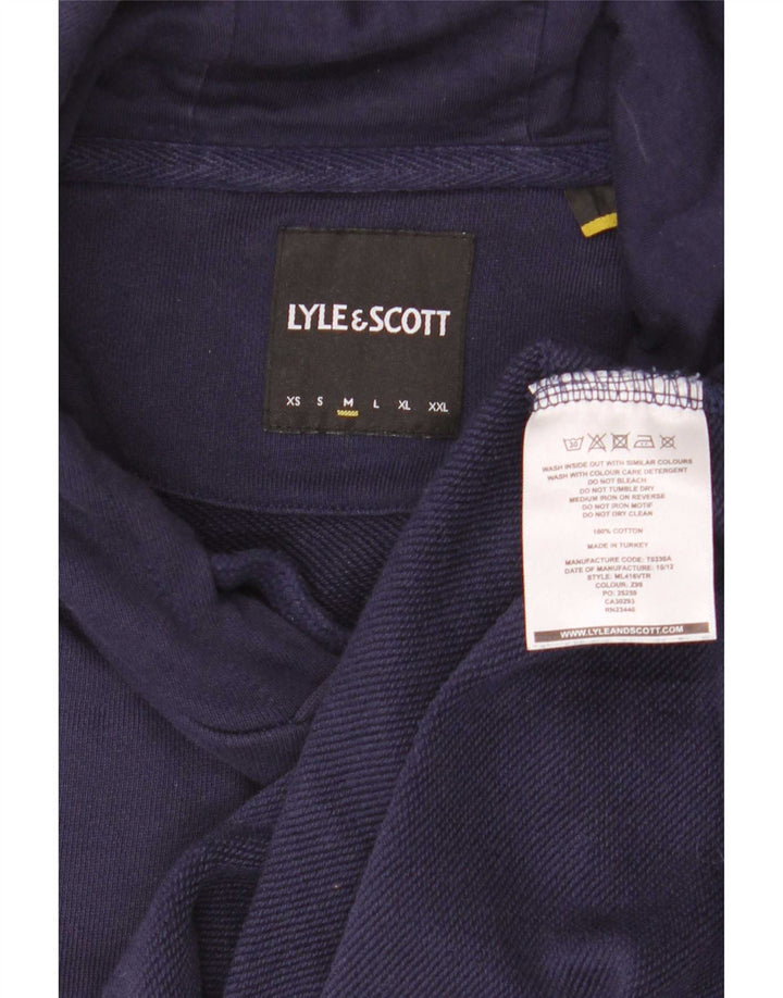 Lyle & Scott moletom com capuz masculino médio algodão azul marinho