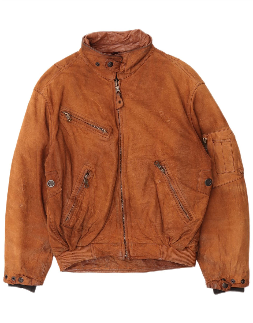 Jaqueta masculina de couro Dainese Loose Fit IT 50 couro marrom médio