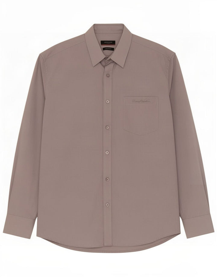 Camisa masculina Pierre Cardin Regular Fit grande poliéster cinza