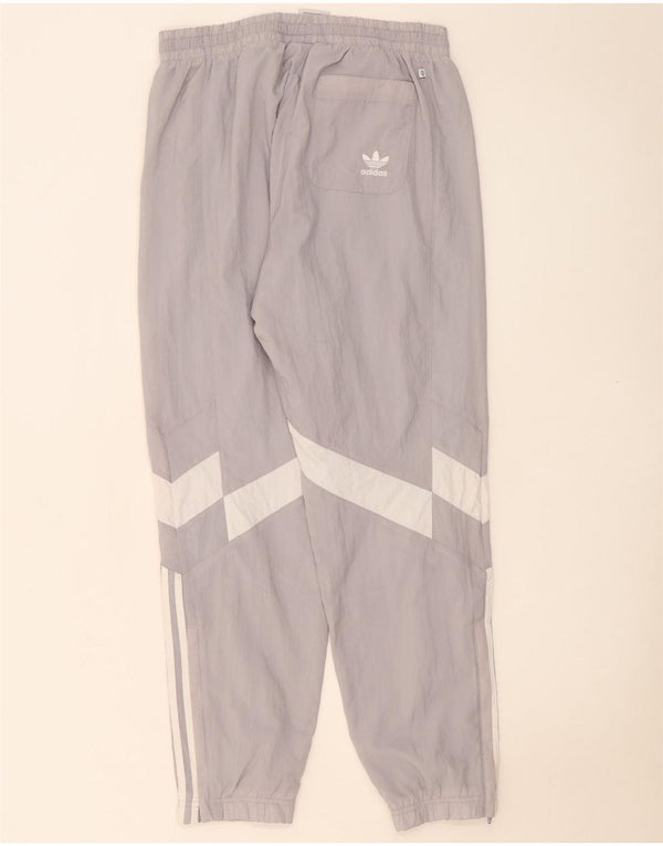 Calça de treino feminina Adidas Joggers UK 14 grande cinza colorblock