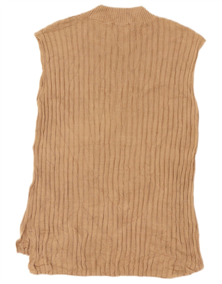 Regata feminina Marks & Spencer com colete superdimensionado Reino Unido 10 pequena viscose marrom