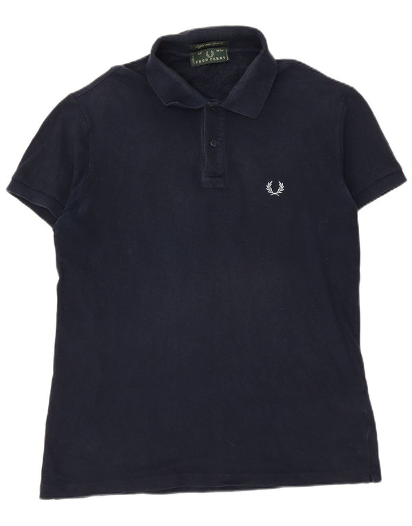 Camisa polo masculina Fred Perry tamanho 42 algodão azul marinho médio