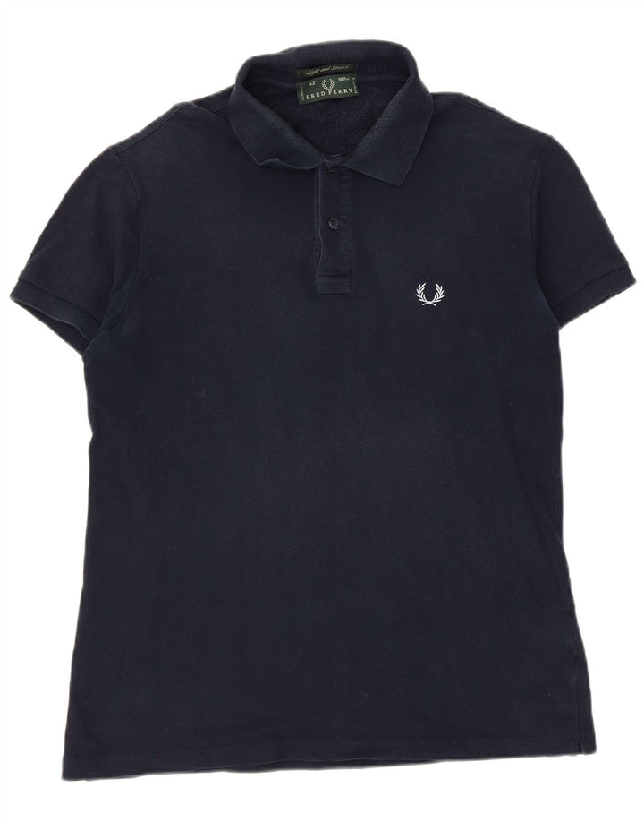 Camisa polo masculina Fred Perry tamanho 42 algodão azul marinho médio