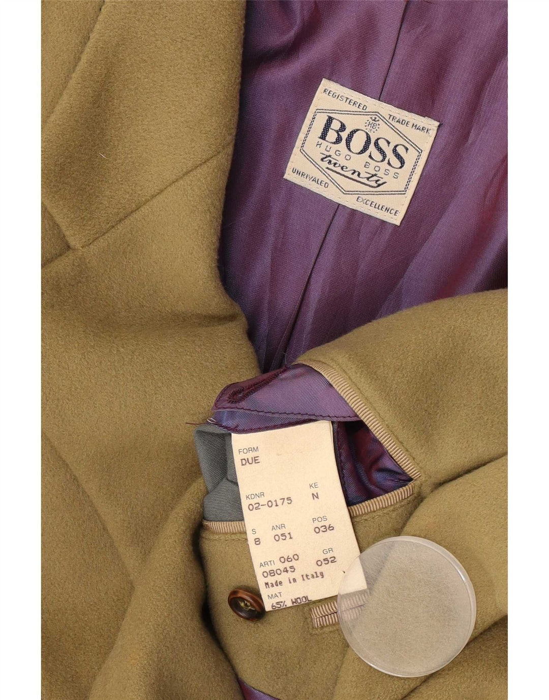 Jaqueta Blazer Masculina Hugo Boss com 2 Botões IT 52 XL Lã Verde