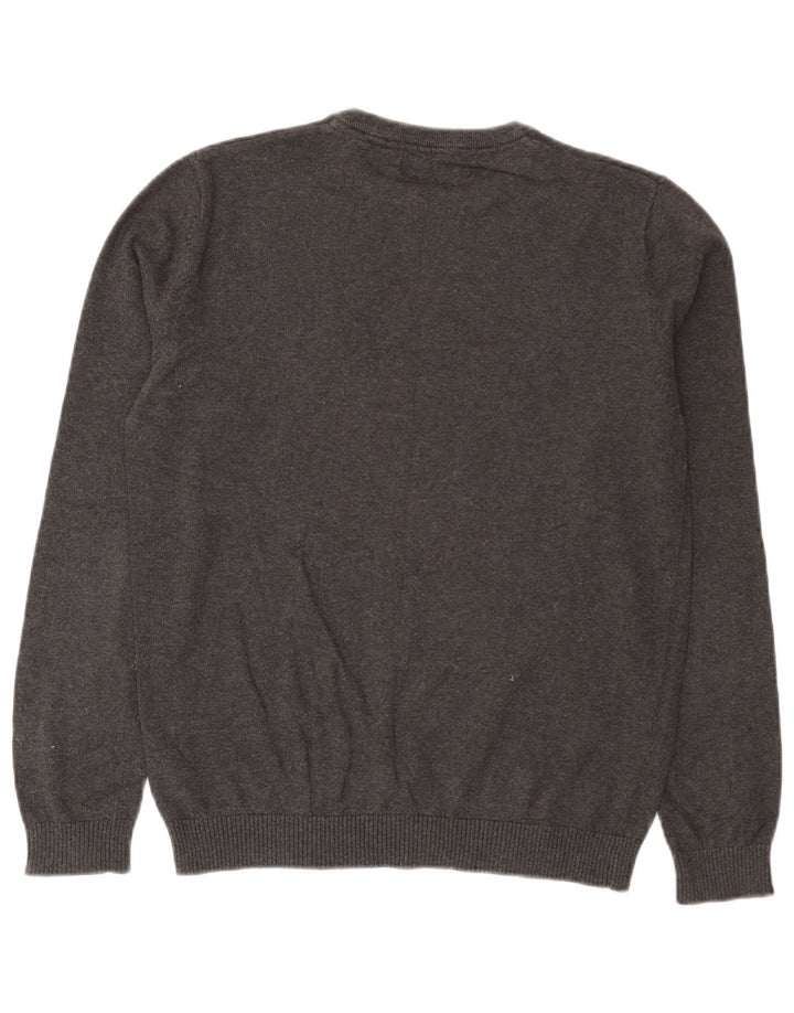 Suéter masculino Jack & Jones com gola redonda e algodão cinza pequeno