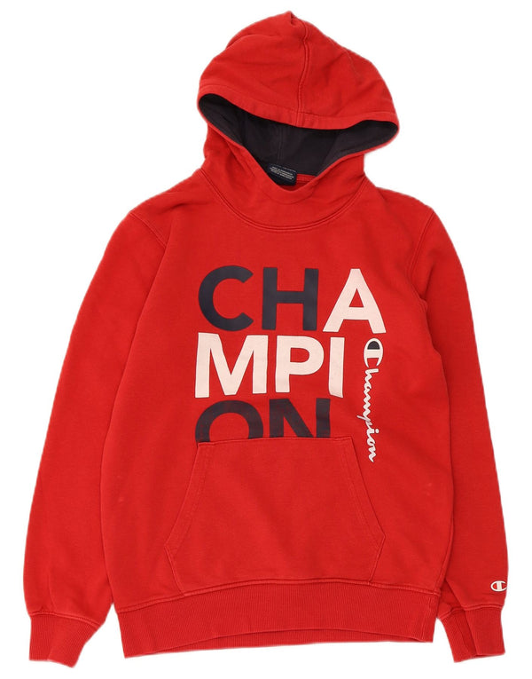Jumper com capuz gráfico Champion Boys 11-12 anos grande vermelho