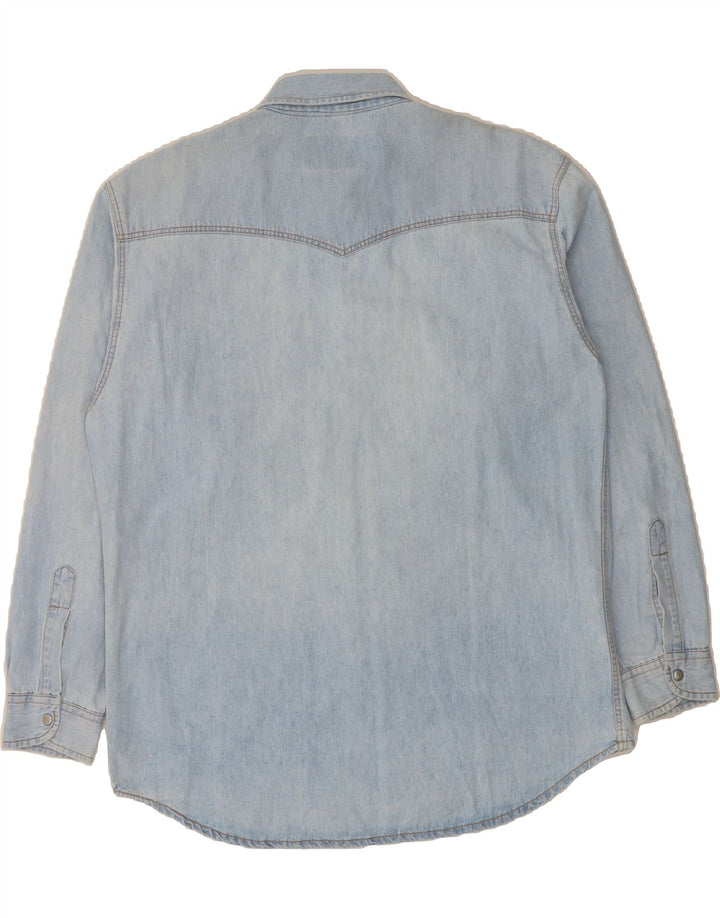 PERRY'S Mens Denim Shirt Large Blue Cotton Vintage Perry's and Second-Hand Perry's from Messina Hembry 