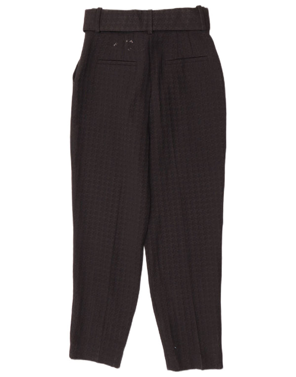 Zara Calça feminina casual cintura alta pequena W26 L27 algodão preto
