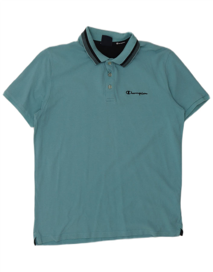 Camisa polo masculina CHAMPION grande algodão azul