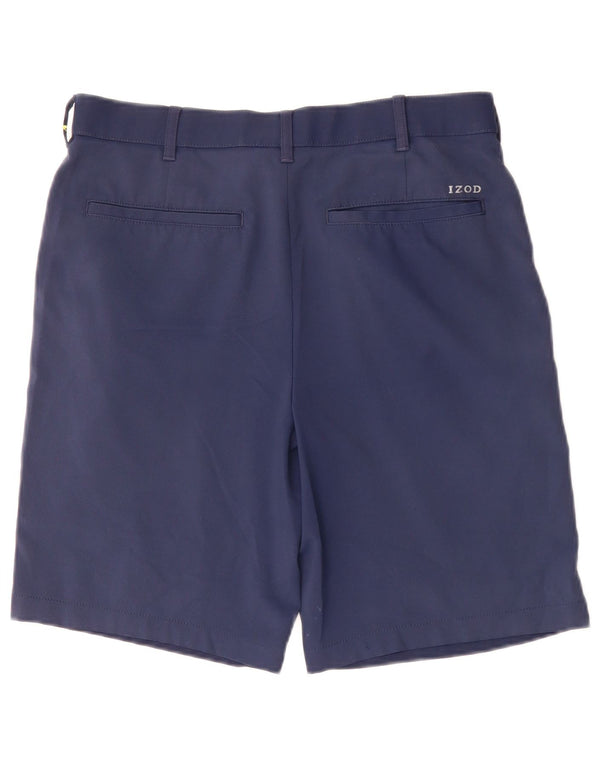 Izod Mens Straight Fit Chino Shorts W32 Poliéster Azul Marinho Médio