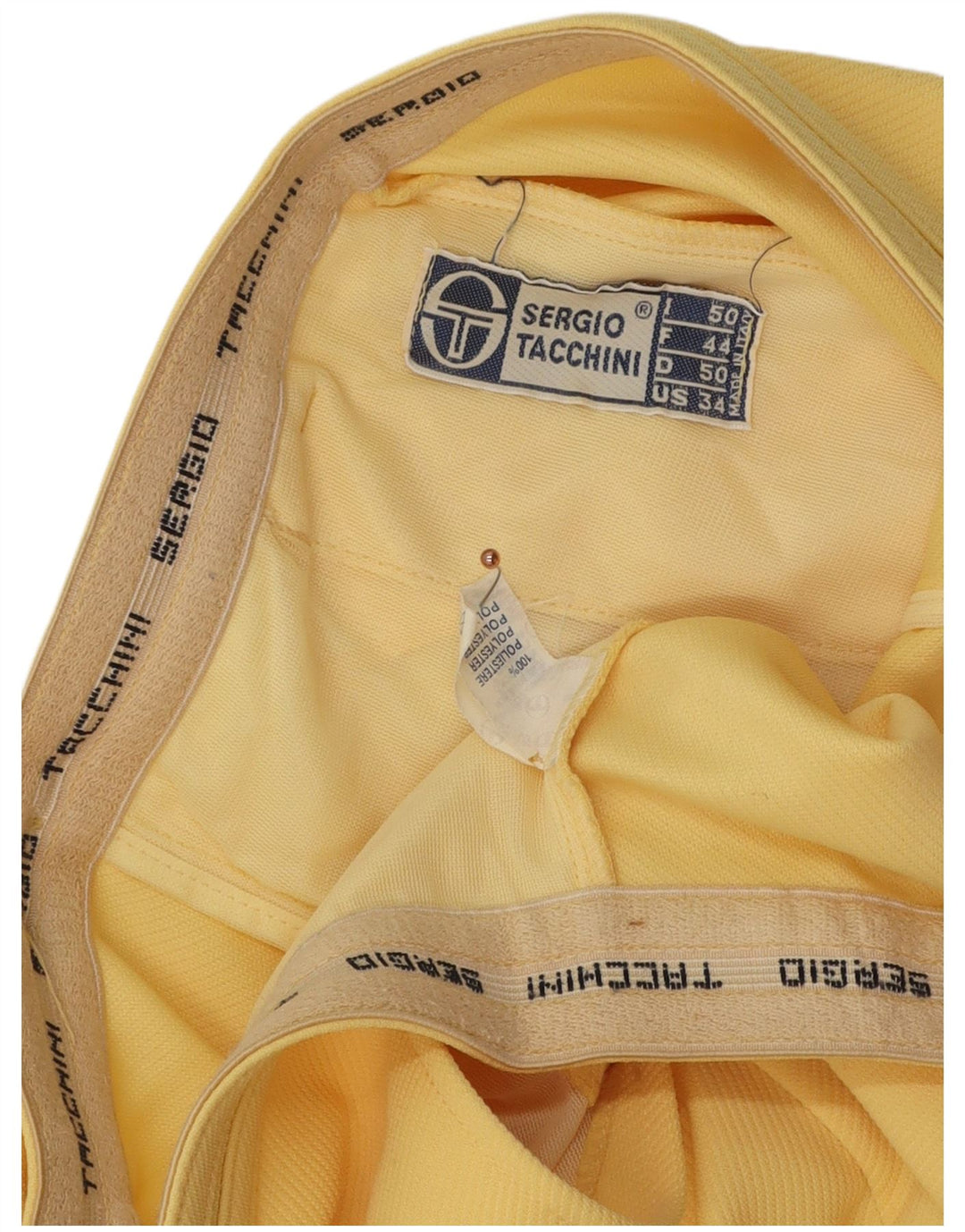 Sergio Tacchini Mens Chino Shorts IT 50 Grande W34 Amarelo Poliéster
