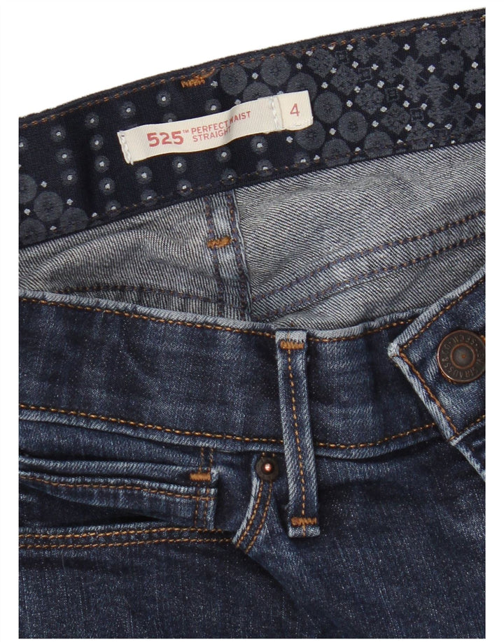Calça jeans feminina Levi's 525 Straight US 4 pequena W28 L28 azul marinho