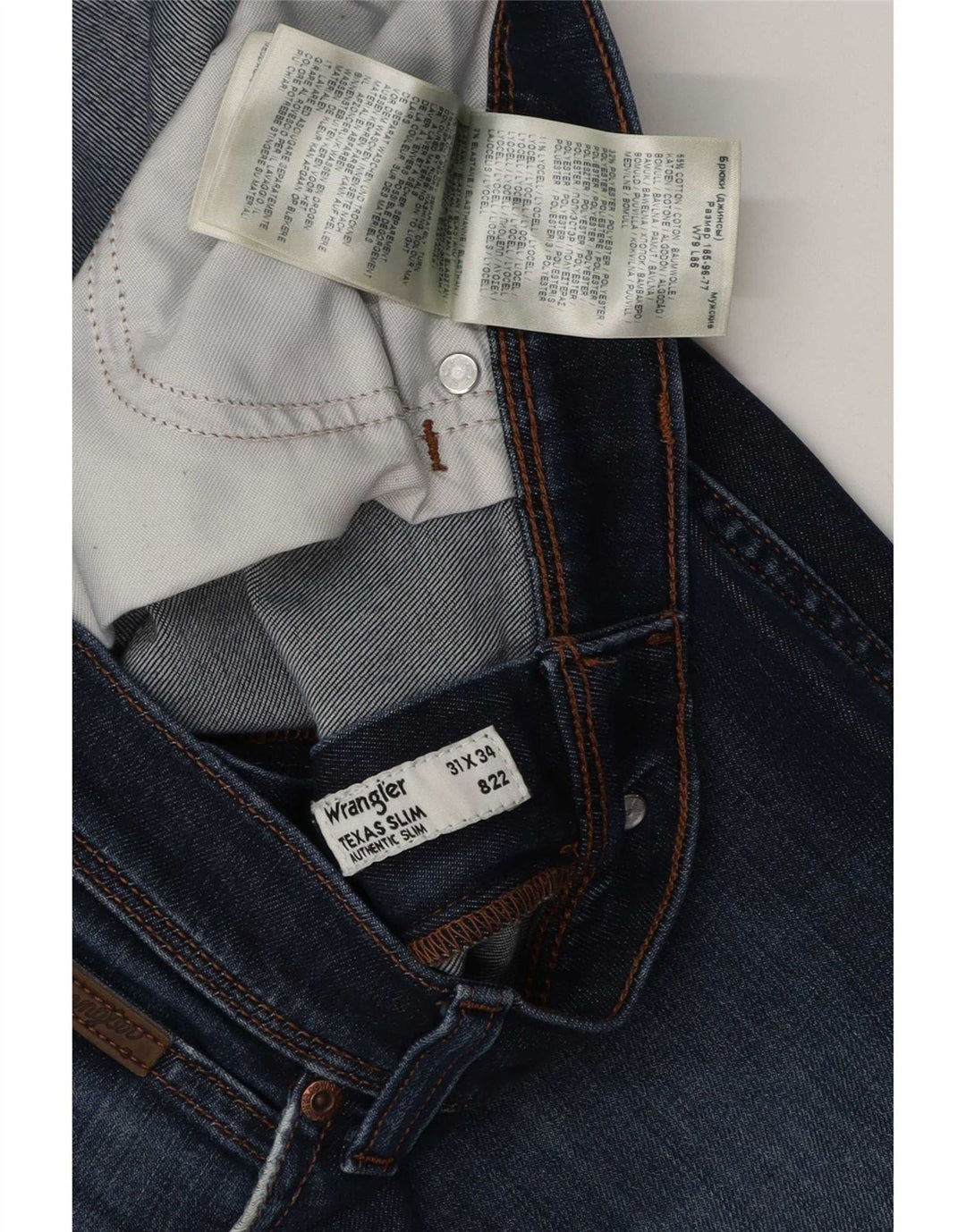 Wrangler Masculino Texas Distressed Slim Jeans W31 L34 Azul Algodão