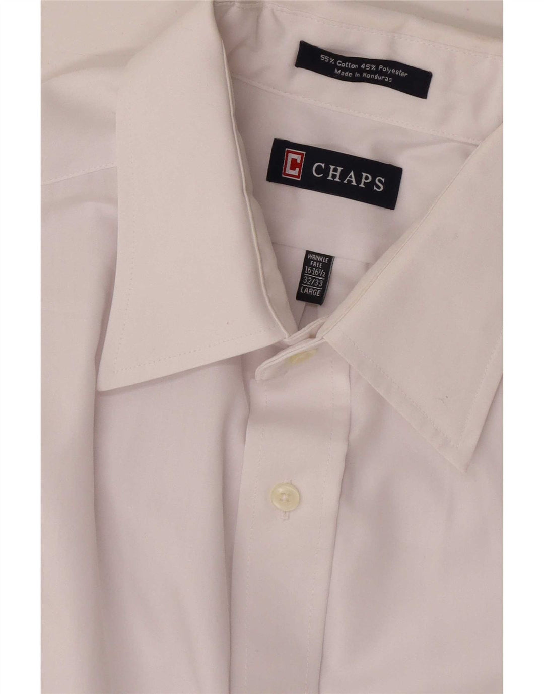 Camisa masculina Chaps tamanho 16 1/2 grande algodão branco