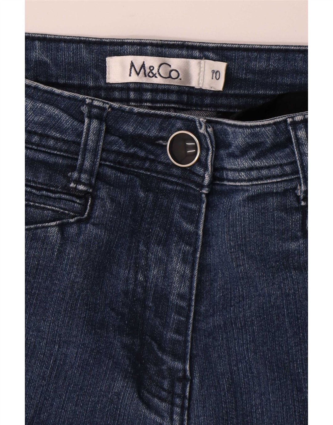 M&Co Jeans Bootcut Feminino Reino Unido 10 Pequeno W28 L28 Azul Viscose