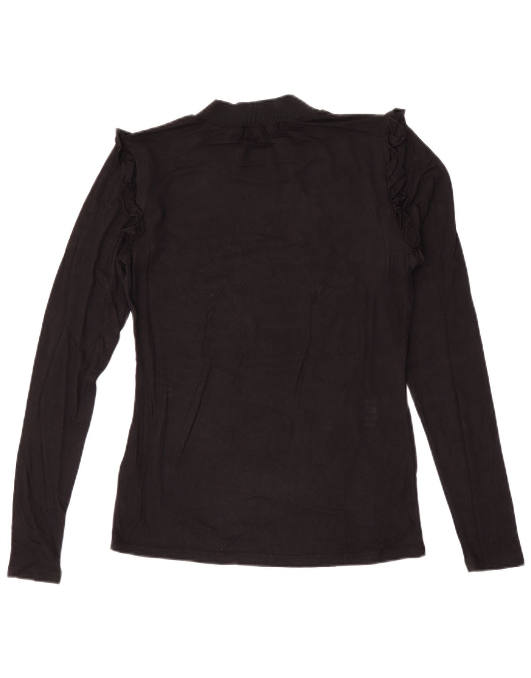 Guess Top gráfico feminino manga comprida Reino Unido 10 pequeno viscose preta