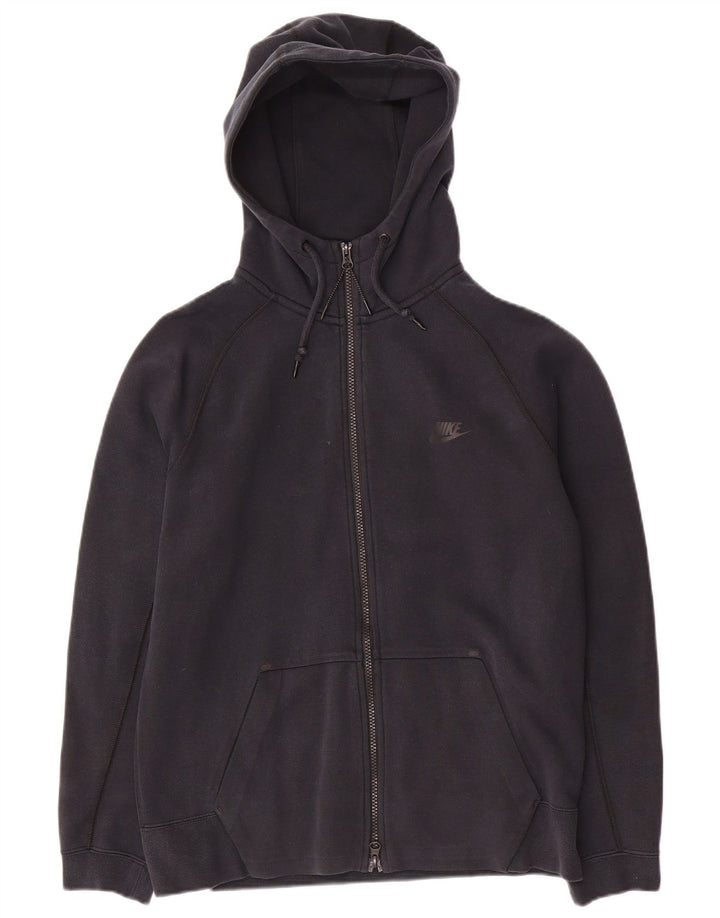 Suéter Nike masculino com capuz e zíper médio preto algodão