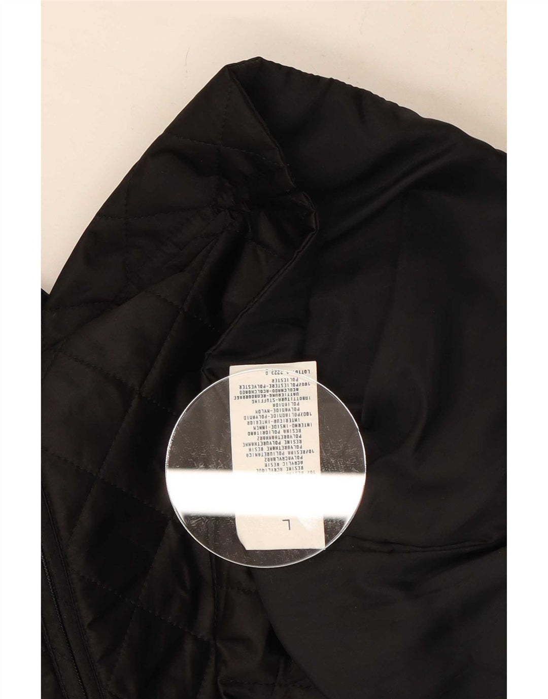 Colete acolchoado feminino Benetton UK 16 grande poliamida preta