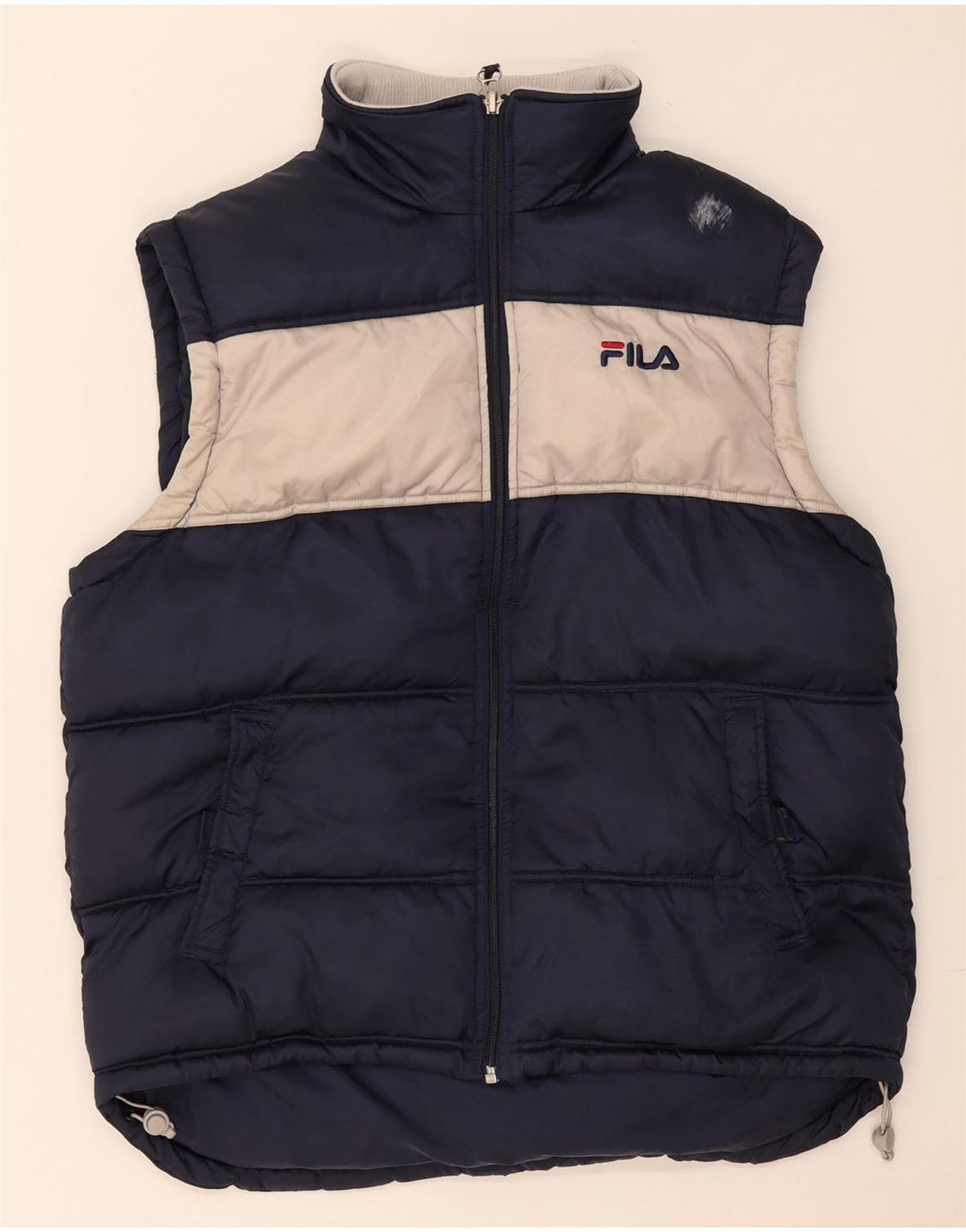 Fila Colete Masculino Acolchoado UK 38 Médio Azul Marinho Colourblock Poliamida
