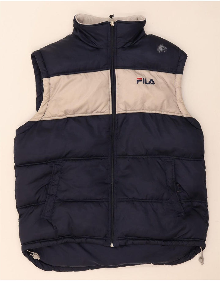Fila Colete Masculino Acolchoado UK 38 Médio Azul Marinho Colourblock Poliamida