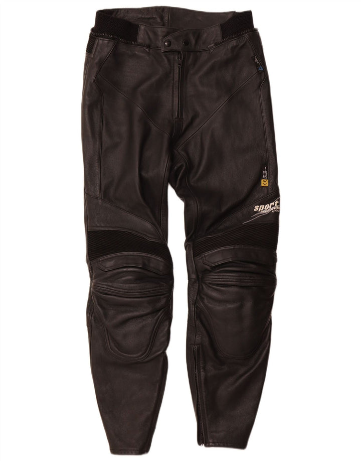 Calça masculina POLO Moto Racer de couro IT 50 grande W30 L29 couro preto