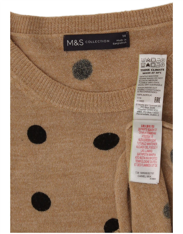 Suéter feminino Marks & Spencer com gola redonda Reino Unido 14 médio preto manchado