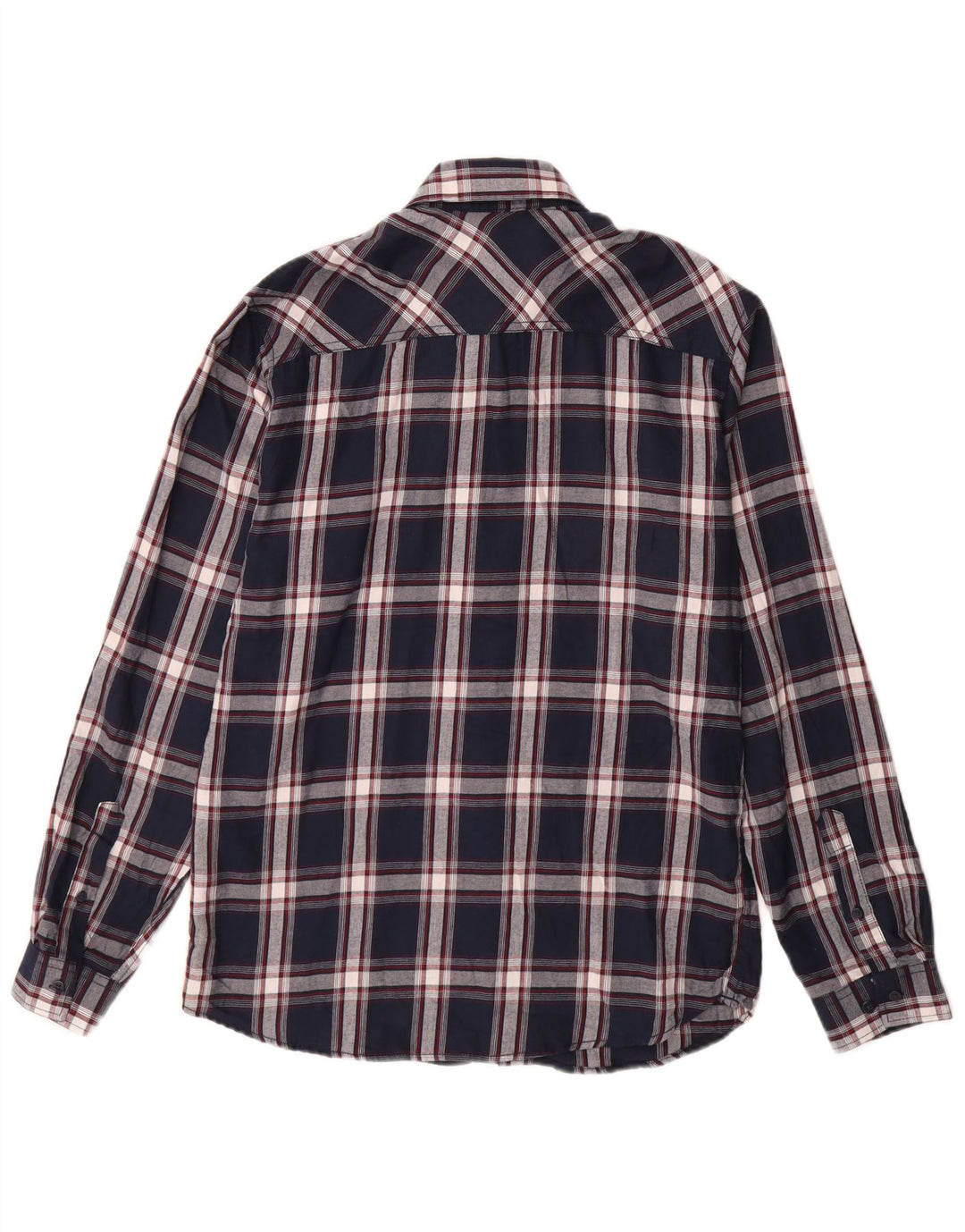 Camisa masculina de flanela Jack & Jones de algodão xadrez azul marinho médio