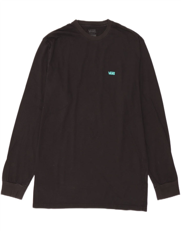 VANS Mens Classic Fit Top Manga Longa Grande Algodão Preto