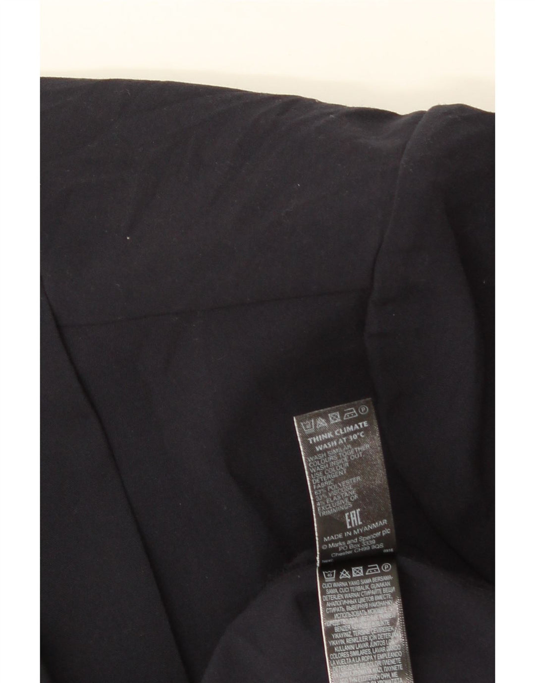 Jaqueta Blazer aberta feminina Marks & Spencer Reino Unido 20 2XL azul marinho poliéster