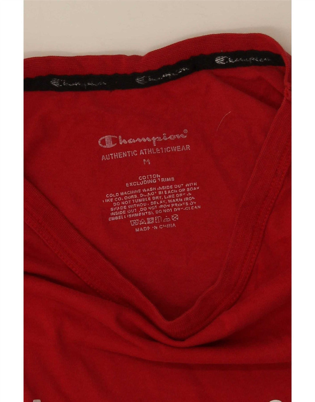 Campeão Mens Graphic T-Shirt Top Médio Algodão Vermelho