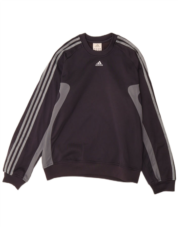 ADIDAS Mens Sweatshirt Jumper Pequeno Cinza Colourblock Poliéster