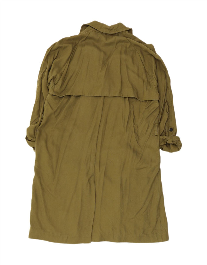 Topshop feminino oversized trench coat Reino Unido 12 médio cáqui Lyocell
