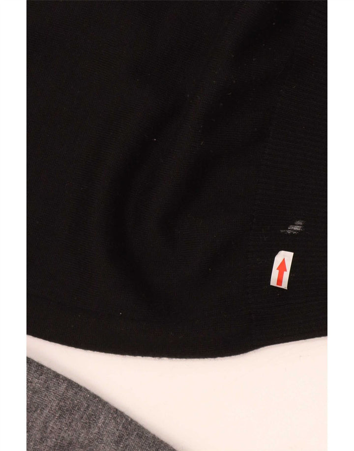 Suéter masculino Iceberg com gola redonda, lã colorblock médio preto