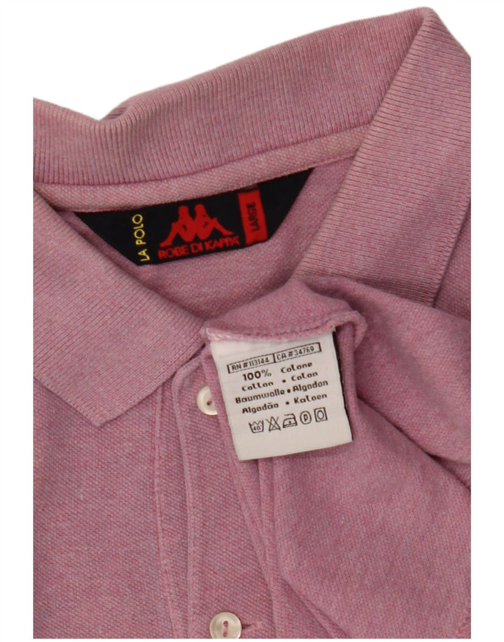 Camisa polo masculina KAPPA grande rosa algodão clássico