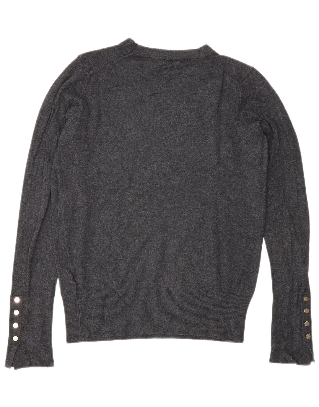 Suéter Zara feminino com gola redonda, Reino Unido 10, pequeno, cinza, viscose
