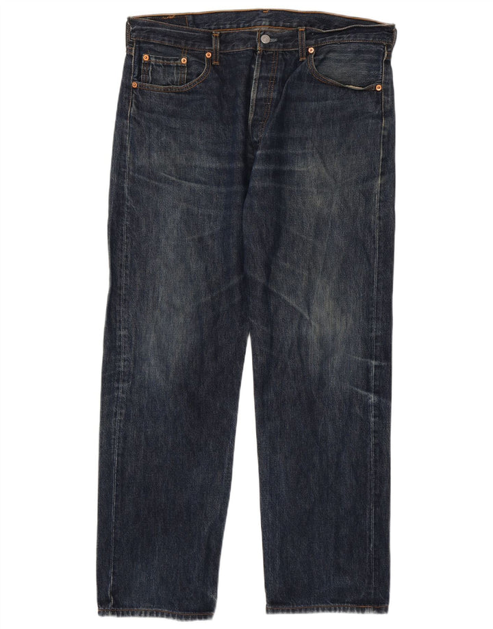Levi's Masculino 501 Straight Jeans W38 L30 Azul Marinho Algodão