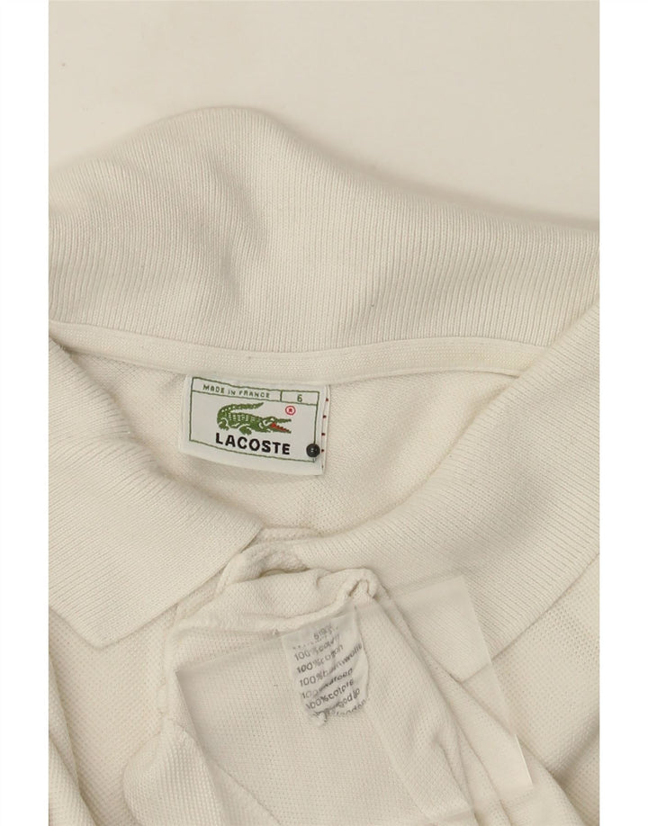 Camisa polo masculina Lacoste tamanho 6 XL algodão branco
