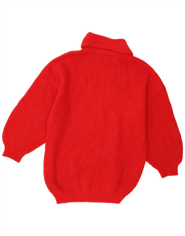 Suéter feminino Stefanel com gola redonda Reino Unido 18 XL lã vermelha