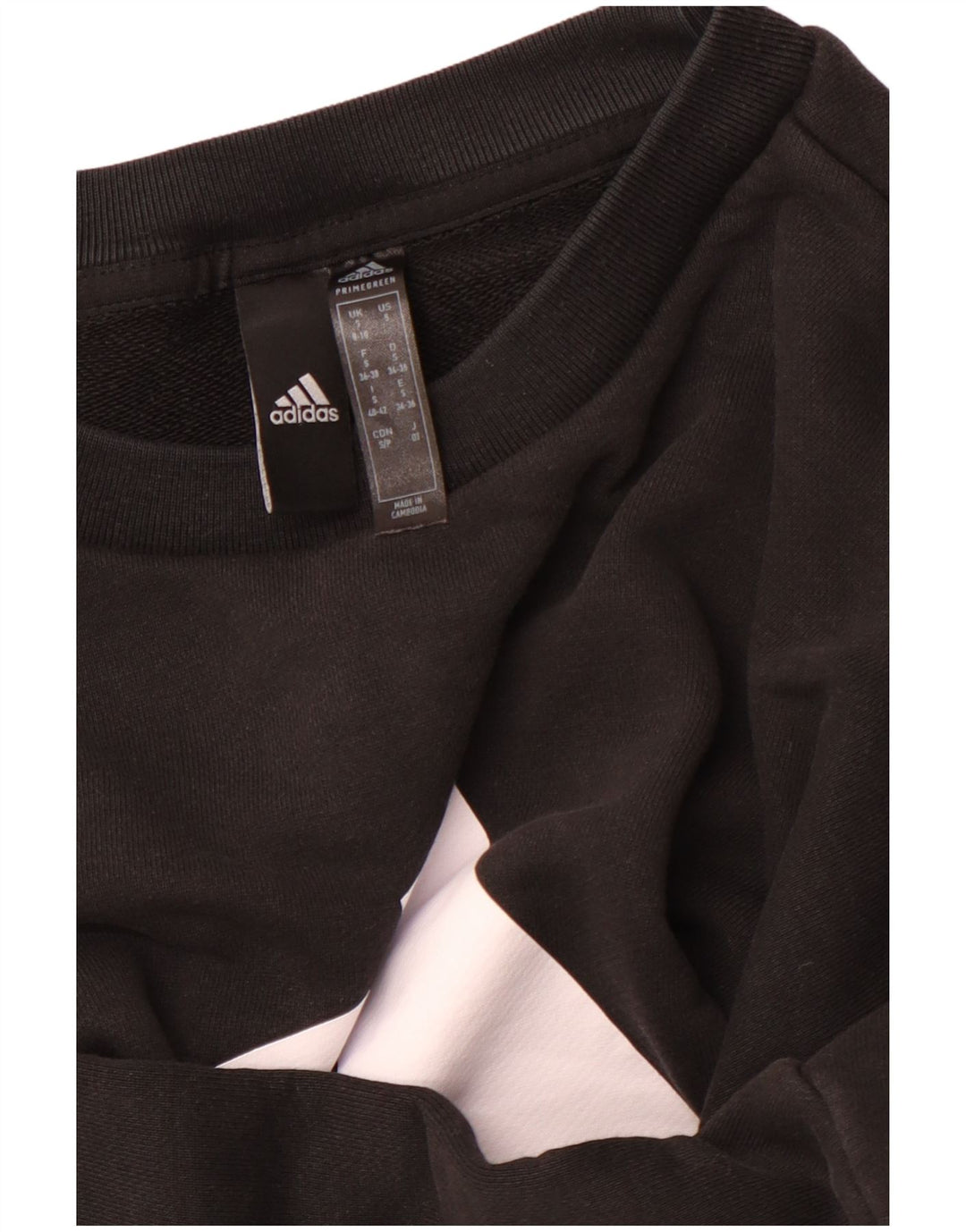 ADIDAS Womens Primegreen Oversized Sweatshirt Jumper UK 8/10 Pequeno Preto