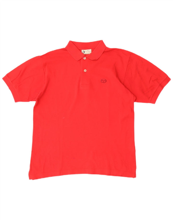 SERGIO TACCHINI Polo masculino IT 46 pequeno algodão vermelho