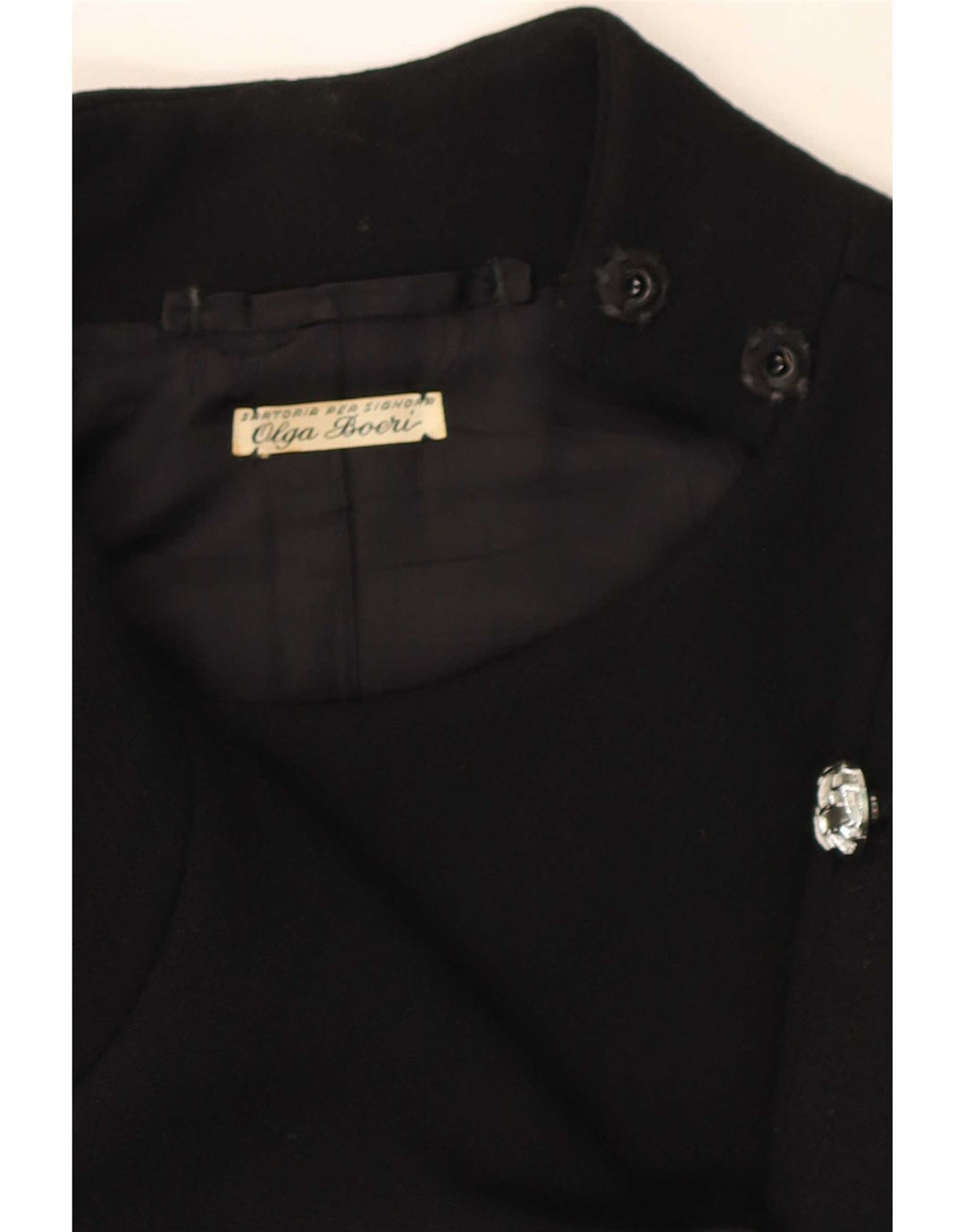 Sobretudo feminino vintage UK 10 pequeno preto