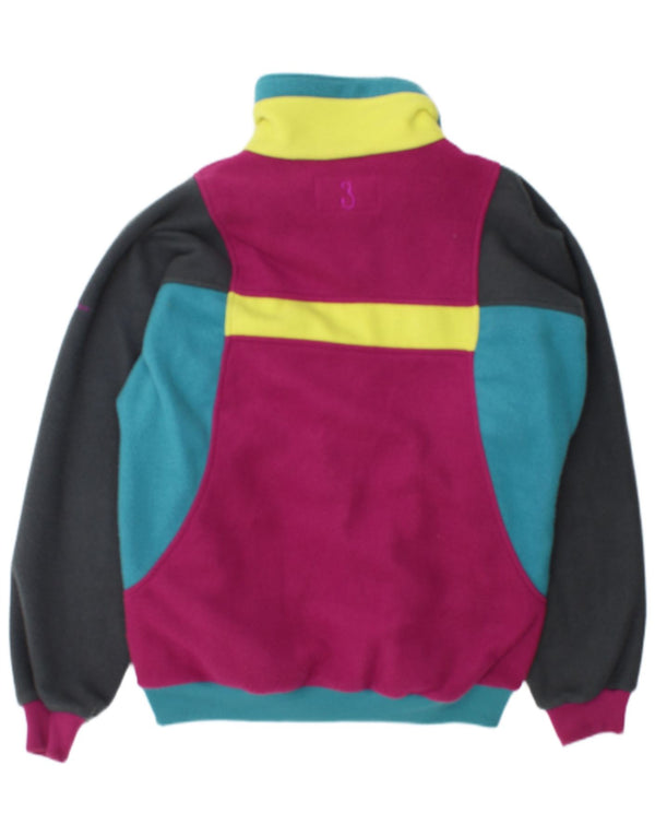 Jaqueta de lã gráfica masculina vintage UK 40 grande bloco colorido multicolorido