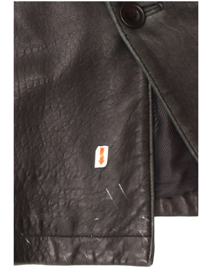 Casaco de couro masculino SUMMIT UK 42 XL couro preto