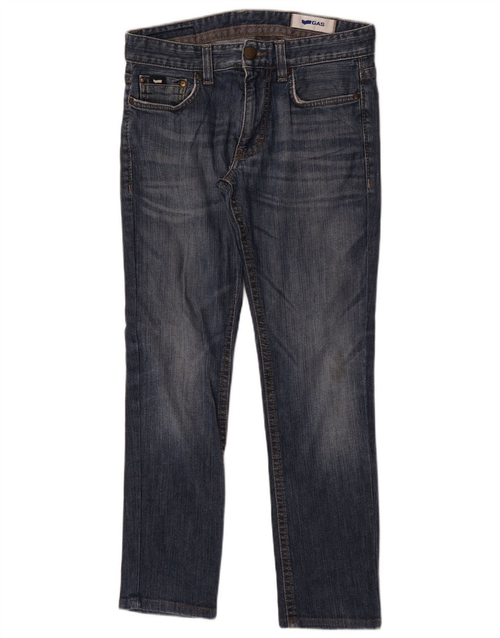 Gas Mens Straight Jeans W31 L28 Azul Marinho Algodão