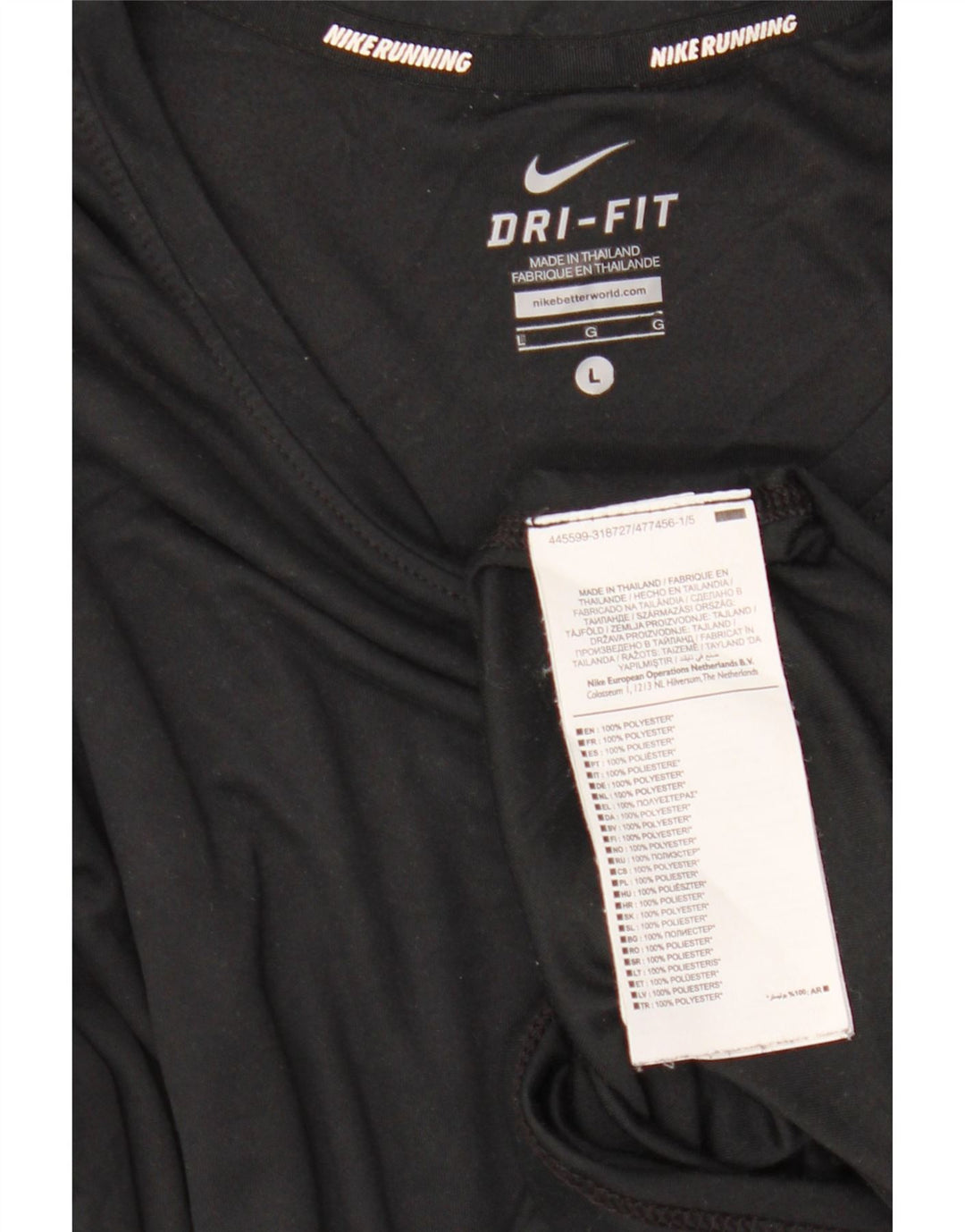 Top Nike Dri Fit Feminino Manga Longa UK 16 Grande Poliéster Preto